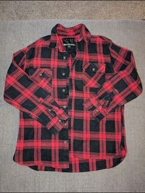 Jachs Red and Black Plaid Camping Button-Up Shirt